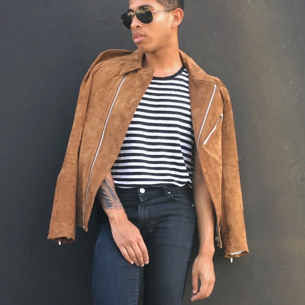 Zara Brown Suede Moto Jacket